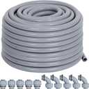 Liquid-Tight Conduit 50 ft and 10 Pieces of Connector Kit, Electrical Conduit 1/2 50ft w/UL Certification, Flexible Conduit with 5 Straight and 5 90-Degree Conduit Connector Fittings