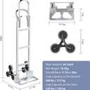 Stair Climbing Cart, 600 lbs Capacity Stair Climber, Hand Truck Dolly with Stretchable Dual Handle, 2 in 1 Heavy-Duty Trolley Cart, 6 Wheels Stair Dolly 2 Elastic Rope for Home Moving Warehouse