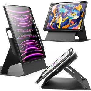 INFILAND for iPad Pro 12.9 Case 2022/2021/2020 (6th/5th/4th Gen), 12.9 inch ipad pro case, Removable Magnetic Cover, Vertical/Horizontal Adjustable Stand, Enhanced Viewing, Multiple Angles, Slate