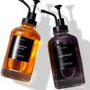 Molimoli Coffee Syrup Dispenser for Coffee Bar, Pump Dispenser, Glass Syrup Bottle w. Upgraded Pump, 16.9 oz 500 ml, Set of 2, Black