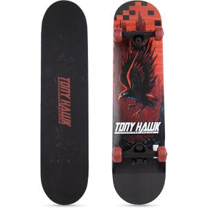Tony Hawk 31" Skateboard - Signature Series 1 Skateboard with Pro Trucks, Full Grip Tape, 9-Ply Maple Deck, Ideal for All Experience Levels