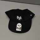 47 Brand MLB Black White Primary Logo Clean Up Adjustable Baseball Cap Hat, Adult One Size Fits All (New York Mets)