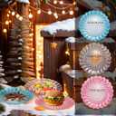 3-Piece 8.3" Glass Dinner Plates,Colored Round Plates, Salad Plates, Chip and Scratch Resistant, Microwave and Dishwasher Safe