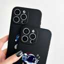 2 x Yonds Queen for iPhone 14 Pro Max Cute Case, Cool Cartoon Astronaut Space Planet Rocket Design Stylish Bumper Cover Protective Anti-Slip Shockproof Case(iPhone 14 Pro Max, Earphone Music)