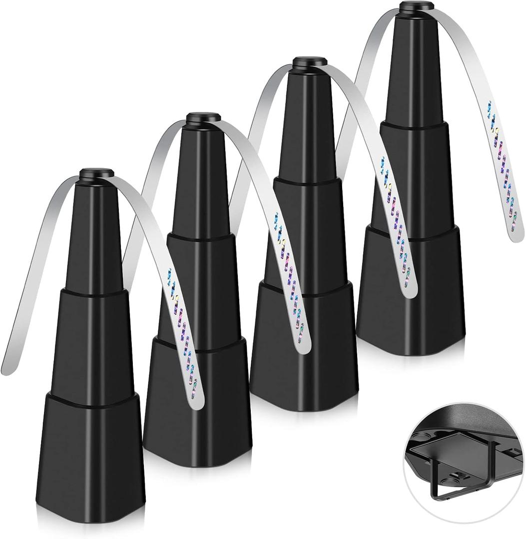 Fly Fans for Tables, Fly Fan Outdoor Indoor Keep Flies Away, Table Top Spinner with Holographic Blades, Flies Deterrent for Picnic, Restaurant, Party, Home, BBQ (4 Pack)