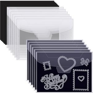 150 Pcs Stamp and Die Storage Bag Bulk and Rubber Magnetic Sheets Clear Pockets Stamp Stencil Envelope Case 5 x 7 Magnetic Sheets Dies Storage for Card Making, Die Cutting, DIY Scrapbooking