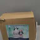 Christmas Inflatable Ice House Penguin 7 Feet Outdoor Decoration Featuring Two Adorable Penguins Ideal for Holiday Display with Built in LED Lights Perfect for Lawn Garden Entryway Christmas Party