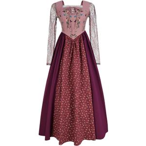 Women's Witch Sisters Cosplay Costumes Medieval Witch Long Dress Halloween TV and Movie Costumes(MY202256G,S)