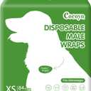 COCOYO Disposable Male Dog Wraps, Extra Small Size, 84 Count, Super Absorbent, Breathable, Wetness Indicator Green