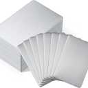 Tandefio 50 Pcs 304 Stainless Steel Metal Business Cards 3.4 x 2.1 inch Sublimation Blank Steel Card Laser Engraving Stainless Plate for House Office Customer DIY Gift (0.8 mm Thickness)