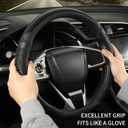 14 inch Steering Wheel Cover Great Grip with 3D Honeycomb Hole, Anti-Slip Sporty Design, Small 13.5-14 inch(All Black)