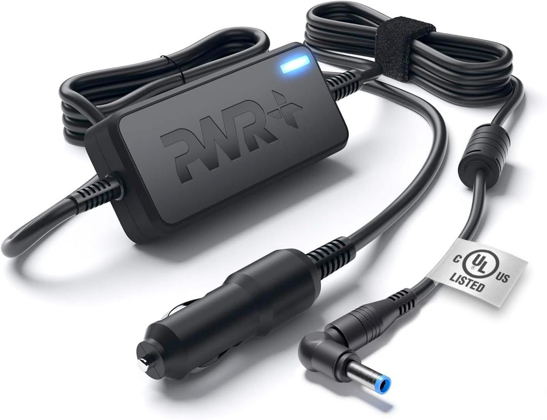 CAR Charger 90W 65W 45W for HP-Envy-Pavilion Touchsmart-Sleekbook 15 17 M6 M7 Series; Hp Spectre X360, Pro G2; Pavilion EliteBook DC Auto Adapter Laptop Power Cord Extra Long 10 Ft UL Listed