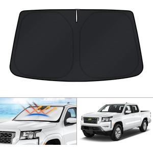 KUST Windshield Sun Shade for Nissan Frontier Accessories 2022-2024 2025 2026 Window Sunshade Sun Visor Protector Foldable Blocks UV Rays Keep Car Cooler