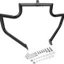 Touring Crash Bar Engine Guard Front Highway Flat-Out Bars Black Fits 1997-2008 Harley CVO Road Glide FLTR Road King FLHR Street Glide FLHX Electra Glide Ultra Classic
