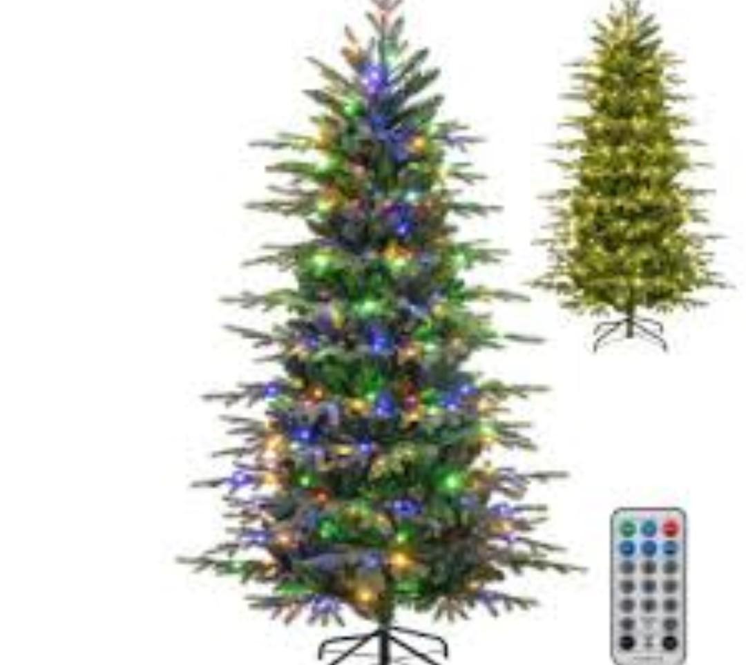 7.5 ft. Pre-Lit Artificial Christmas Tree with Warm White LED Lights