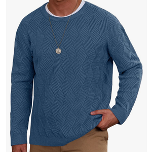 Men Cable Knit Oversized Sweater Baggy Chunky Patterned Pullover Size XL