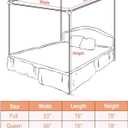 Stainless Steel Canopy Bed Queen Size, Heavy Duty Metal Frame With Sturdy Post Poles, Thicken Canopy for Wood or Metal Beds, Bedroom Decor
