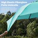 JEAREY 9FT Outdoor Patio Umbrella,Market Table Umbrella with 8 Fiberglass Ribs, Pool Umbrella with Tilt and Crank, UV Protection Lightweight & Wind-Resistant for Lawn, Garden, Deck and Backyard, Peacock Blue