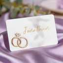 UNIQOOO 24Pcs Decorative Diamond Ring Place Card Holders Bulk, Matching Rings Name Card Holders, for Wedding Engagement Decor, Table Setting, Name Tag, Party Food Labels