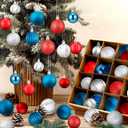 Lunmon 64 Pcs Memorial Day Patriotic Ball Ornaments Bulk 4th of July Red White Blue Ornament 1.6 1.97 2.4 Inch Independence Day Baubles 250th Anniversary Decorations for Tree Home Wreath Decor