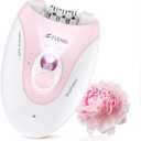Smooth Glide Epilator for Women, Painless 2-Speed Hair Removal Device with LED Light, 36 Tweezers & Massage Pad, Rechargeable Epilator for Face, Bikini, Arms & Legs