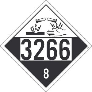 4 x NMC DL185TB 3266 8 Corrosive Dot Placard Sign