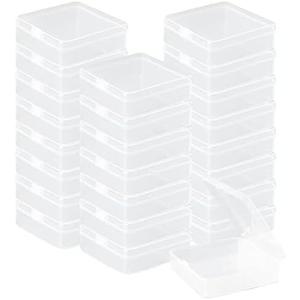Rocutus 24 Pack Small Clear Plastic Storage Containers with Lids,Beads Storage Box with Hinged Lid for Beads,Earplugs,Pins, Small Items, Crafts, Jewelry, Hardware (2.9 x 2.9 x1Inches)