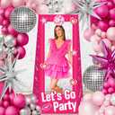 4.9 Ft Tall Life Size Hot Pink Stand-in Cardboard Doll Photo Booth for Girls Birthday Party Photoshoot Princess Doll Theme Party Decorations Girl Birthday Party Decorations Favors