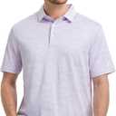 M MAELREG Golf Shirts for Men Short Sleeve Heather Jacquard Textured Stretch Moisture Wicking Performance Mens Polo Shirts (L)