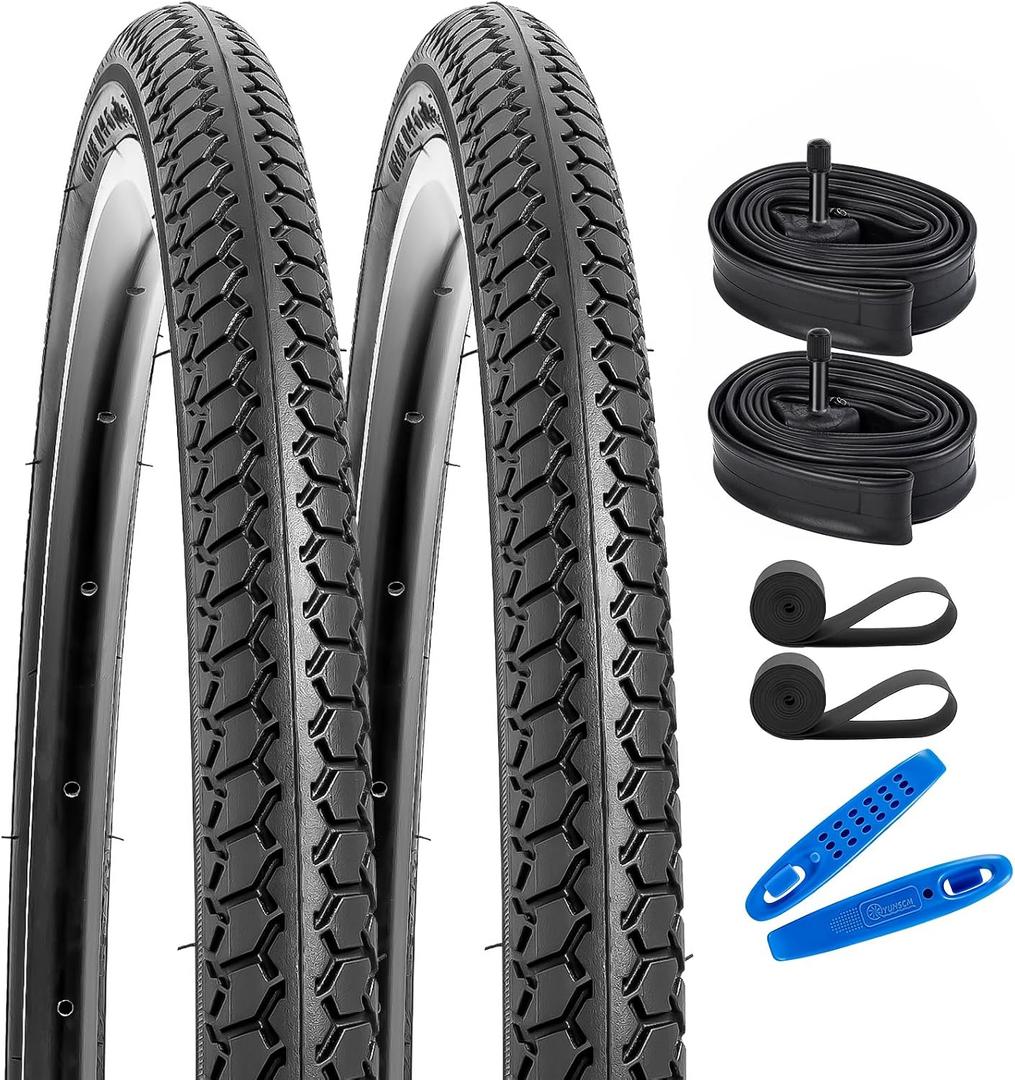 YUNSCM 2-PCS 27 inch Bike Tires 27x1 3/8 (37-630) Compatible with 27x1 3/8 27x1 3-8 Road Bike Bicycle Tires (Y-1006)