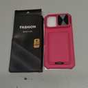 SSLOTSCASE for iPhone 16 Pro Max Case with Card Holder & Camera Stand & Kickstand & Slide Camera Lens Cover, Multifunctional Wallet Rugged Protective Phone Case Cover for iPhone 16 Pro Max 6.9'', Pink