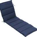 Foldable Outdoor Chaise Lounge Cushion,Water-Resistant Pool Lounge Chair Cushion,80 Inch Patio Reclining Sun Lounger Cushions (Navy)