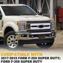 Front Bumper License Plate Frame Bracket Compatible with 2017-2019 Ford F250 F350 Super Duty, Black License Frame Holder Mounting Kit, Replace # HC3Z-17A385-AA FO1068183