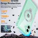 Oterkin Magnetic for iPhone 16 Case Compatible with MagSafe [Foldable Stand][HD Camera Lens Protector][Built-in Touch Sensitive Glass Screen Protector] 15FT Military 360 Full Body Rugged Case (Green)