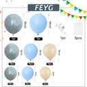 Dusty Blue Sand White Balloon Garland Arch Kit, Slate Fog Baby Blue Sand White Beige Latex Party Balloons for Boys Girls Bear Theme Baby Shower Birthday Gender Reveal Bridal Wedding Party Decorations