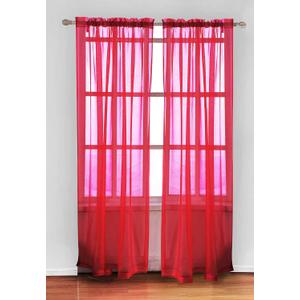 OPT. Elegance Sheer Voile Rod Pocket Window Curtain Panel, 81010 (Burgundy), 84"L x 54"W