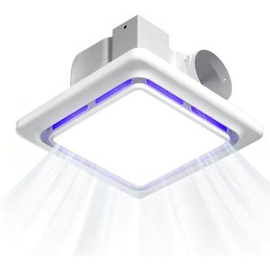 BSEED 14" Bathroom Exhaust Fan with 6500K LED Light, 120 CFM 1.0 Sone Ultra Quiet Ceiling Ventilation Fan, Energy Saving Household Bath Vent Fan, 11''x11'' Mount-FCC Certified