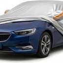Mid-Size Sedan Car Covers for Automobiles All Weather Waterproof, 6 Layers Heavy Duty Car Tarp Universal Fit for Buick Regal, Cadillac CT4, Mazda 6, Chevy Malibu, Ford Fusion, Kia K5 Optima
