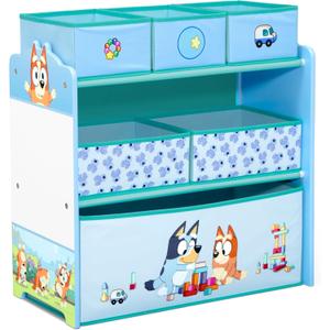 Delta Children - Bluey Design & Store 6 Bin Toy Storage Organizer - Greenguard Gold Certified, Blue
