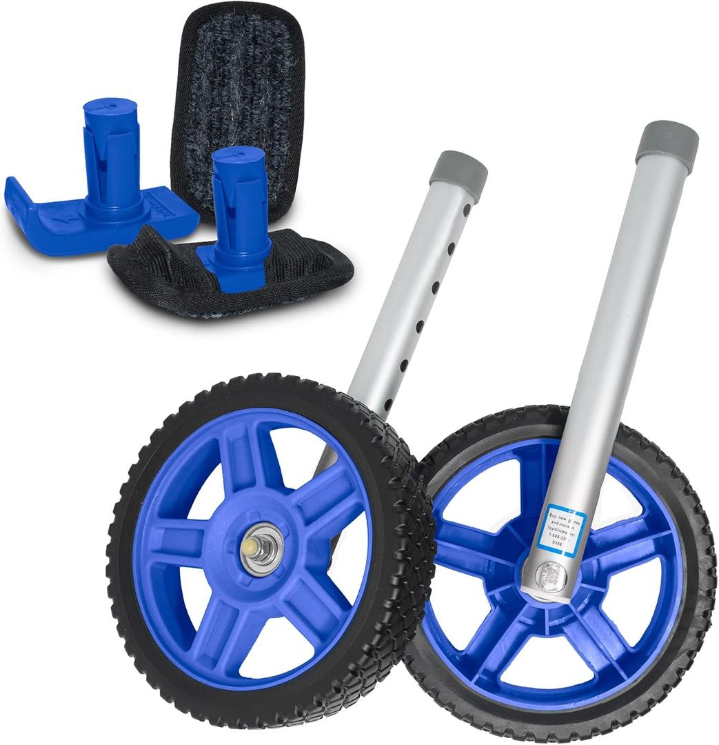 Top Glides 8" Off-Road Walker Wheel Kits with Flexfit Universal Ski Glides (Blue)