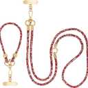 Crystal Phone Strap Crossbody and Wrist Lanyard, Anti Theft Layered & Wrist Strap Cell Phone Neck for Women
