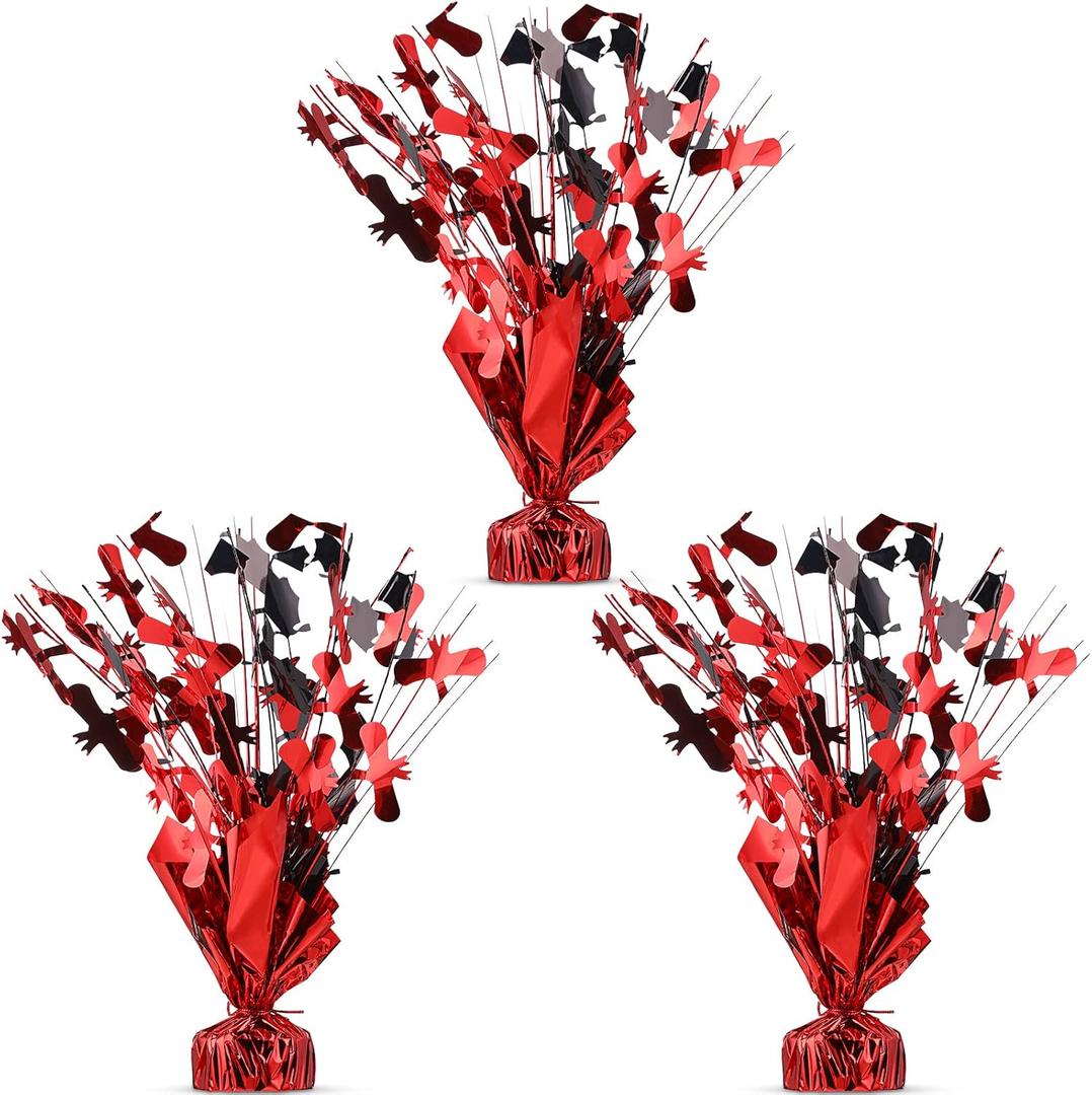 Jetec 3 Pcs Graduation Table Centerpieces Graduation Table Decoration Glitter Foil Graduate Centerpieces for 2025 Grad Party Graduation Certificates(Red)