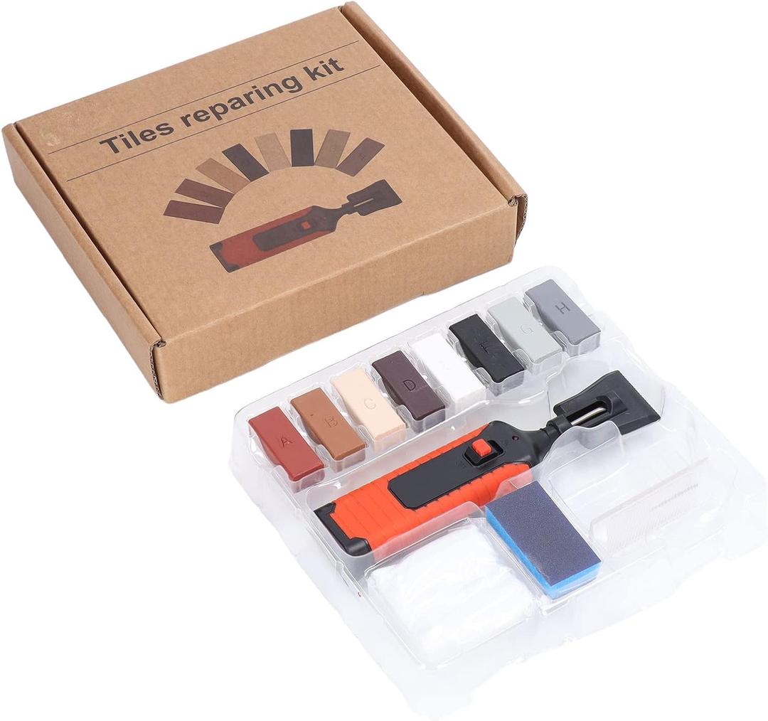 Tile Repair Kit, Porcelain Ceramic Tile Chip Repair Kit for Wall, Electric Heating Pen Set, Crack Gaps Repairing Tools for Stone Porcelain