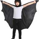 OLLULL Dress Up Cosplay Bat Cape Boys Girls Halloween hero Costumes Color Black (6-9 years old)