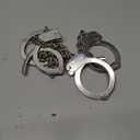 Double Lock Handcuffs, Adjustable Heavy Duty Steel Wrist Cuffs with 2 Keys & Handcuffs Holster in Police Edition Professional Grade (Silver Legcuff)