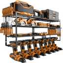 Power Tool Organizers Wall Mount, Power Drill Tool Holder, 4 Layer Tool Rack 8 Drill Holder Wall Mount and Storage Rack for Garage Organization, Heavy Duty Tool Organizer Shelf