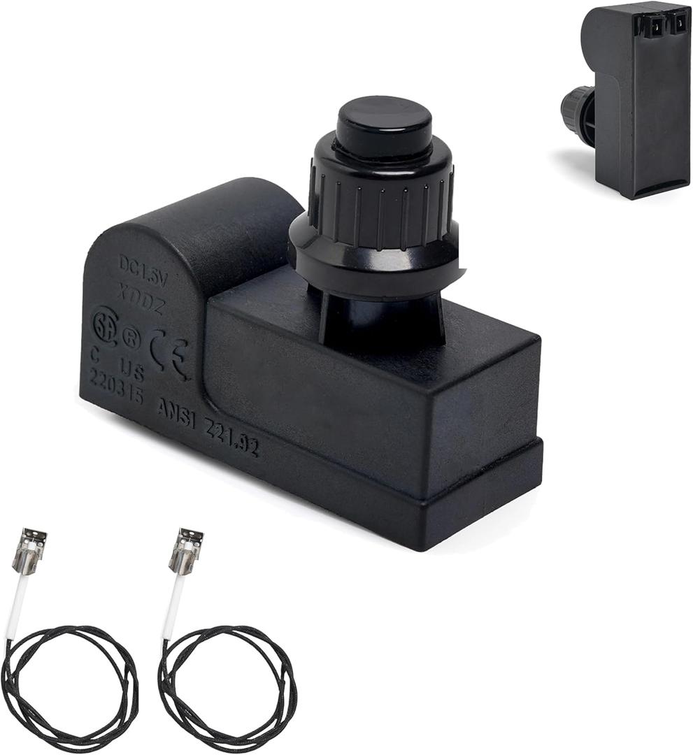 2 Outlet Grill Igniter for Charbroil Ignitor Replacement, AAA Battery Electronic Igniter kit for Charbroil Grill Igniter Replacement, DHLG-12 Tact Push Button Electronic Ignition Module with Wires