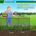 10 Panels No Dig Decorative Garden Fence with Gate - 32in H x 22.5ft L, Reinforced Square Tube Rustproof Tall Animal Barrier for Dogs & Rabbits, Outdoor Yard Border Fencing