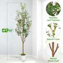 LuceAlberi Artificial Olive Trees 7FT - Large Faux Olive Tree for Indoor with White Planter, Tall Fake Olive Silk Tree Realistic Olive Plants with Branches and Fruits for Home Decor Office Living Room