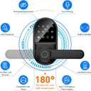 Smart keypad Door Lock with HandleFingerprint Keyless Entry Digital Lock with Built-in doorbell for Front Door,Bedroom,biometric Door knob, APP Control